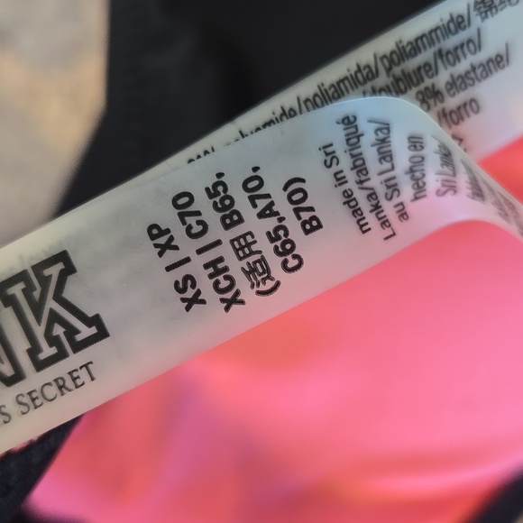 NWT PINK Victoria's Secret Black Tie Front Halter Bikini Top - Picture 9 of 10